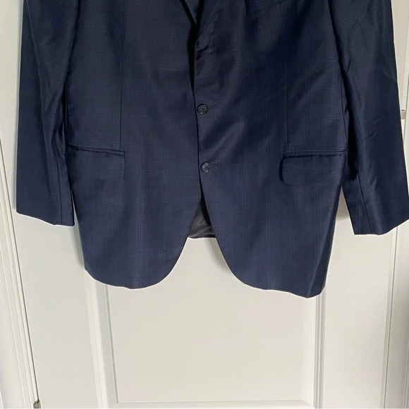 Peter Millar Blue Plaid Wool Sport Coat Blazer Suit Jacket nbnn - Picture 5 of 14